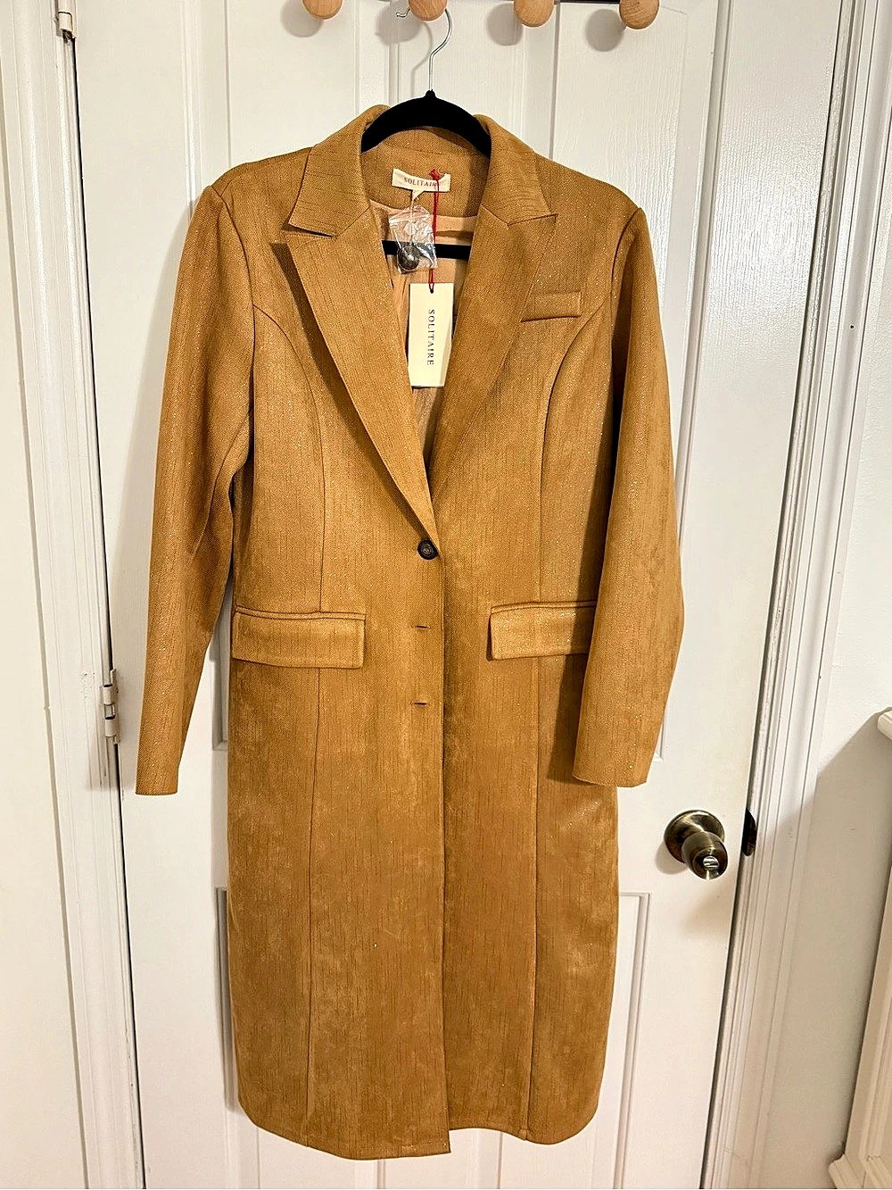Solitaire Long Coat in Brown Size Large NWT